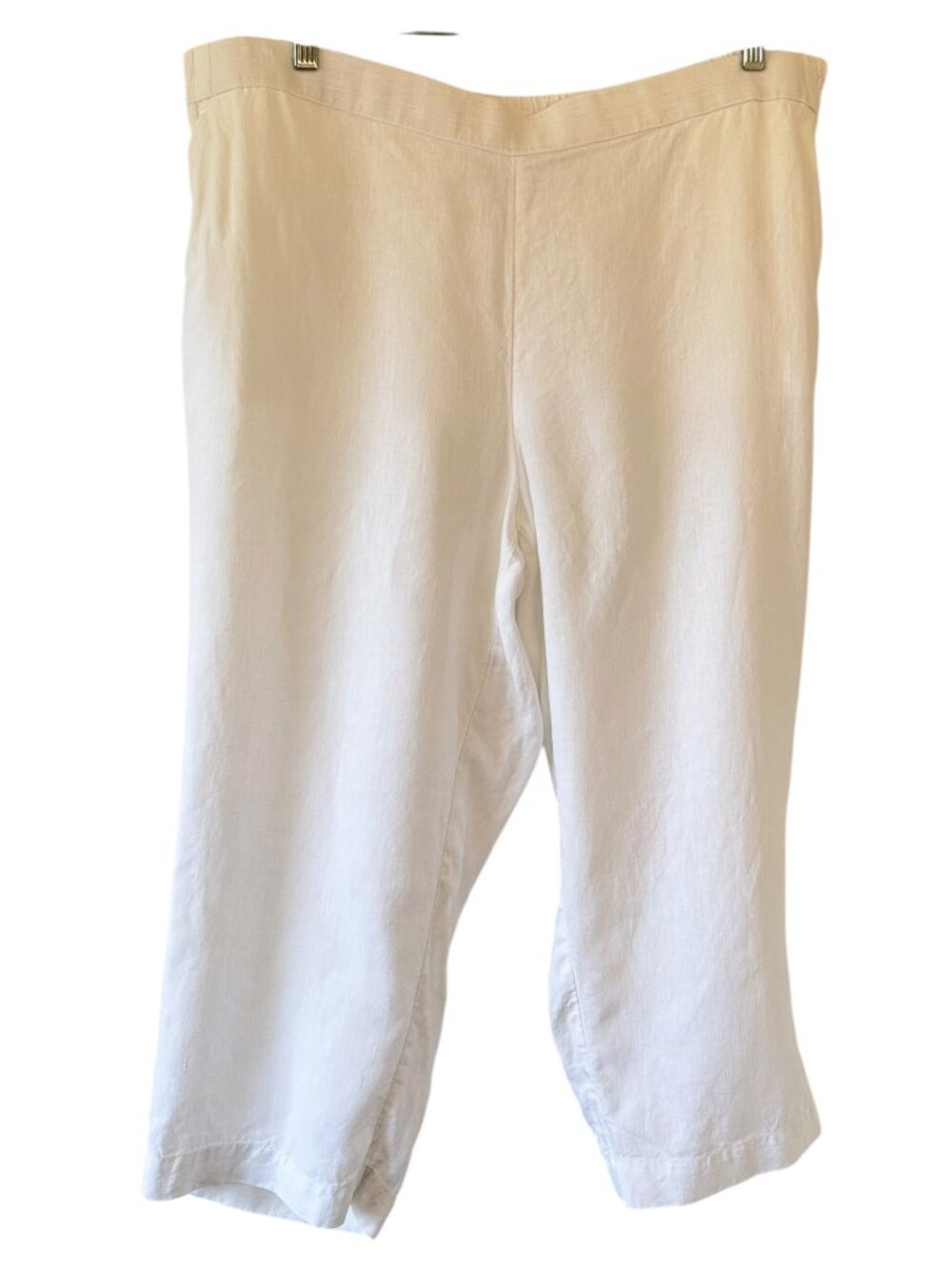 Charter Club Luxury Linen Cropped Wide Leg Pants Pockets Elastic Back Waist 2X - Picture 2 of 9